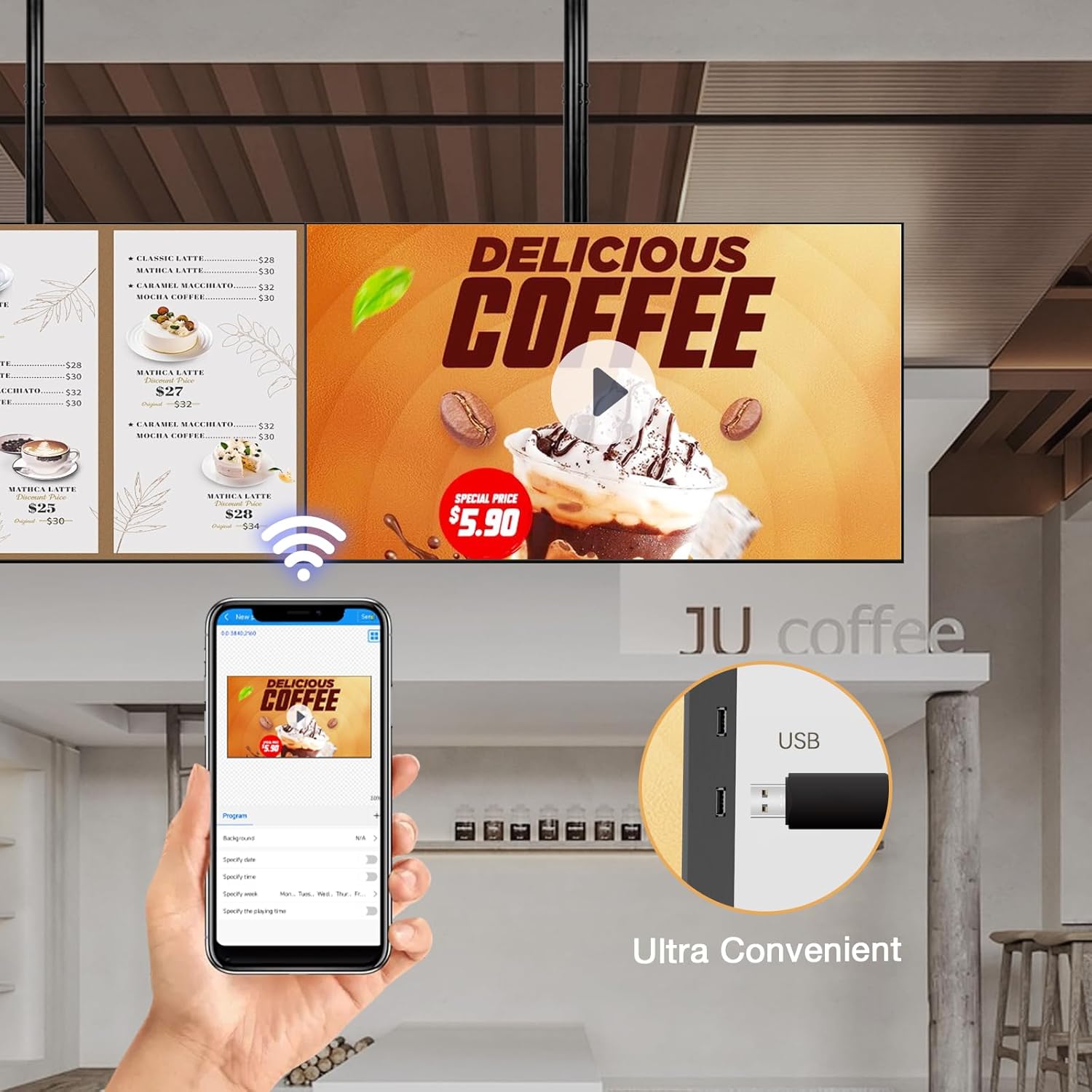Best Digital Menu Board for Restaurant 3 Fast food restaurant digital menu screen with combos