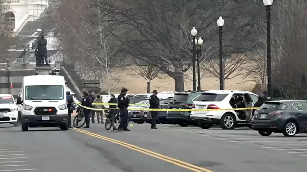 US Capitol Police detain person near Capitol building