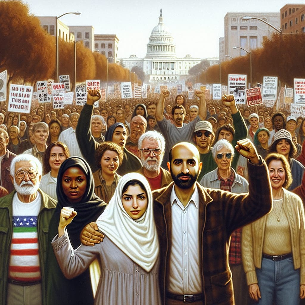 California Iranian American couple challenges anti-war demonstrations in the U.S.