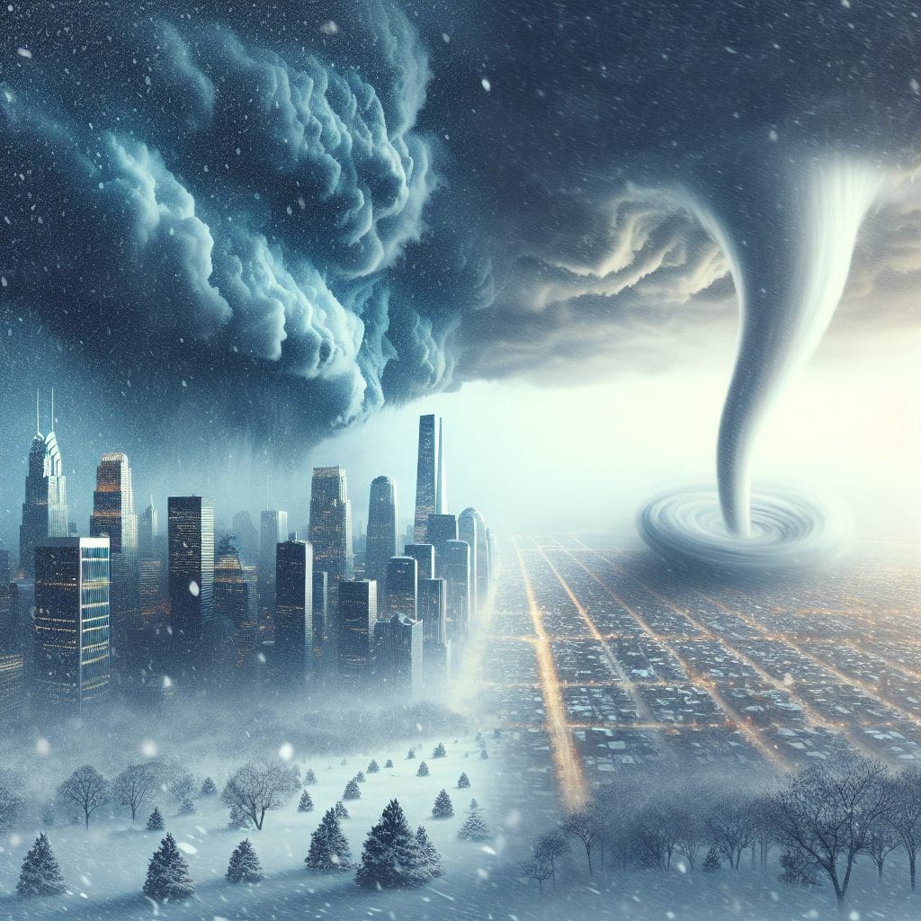 Thousands of flights canceled as storms unleash heavy snowfall and tornado warnings across the U.S. East and Midwest.