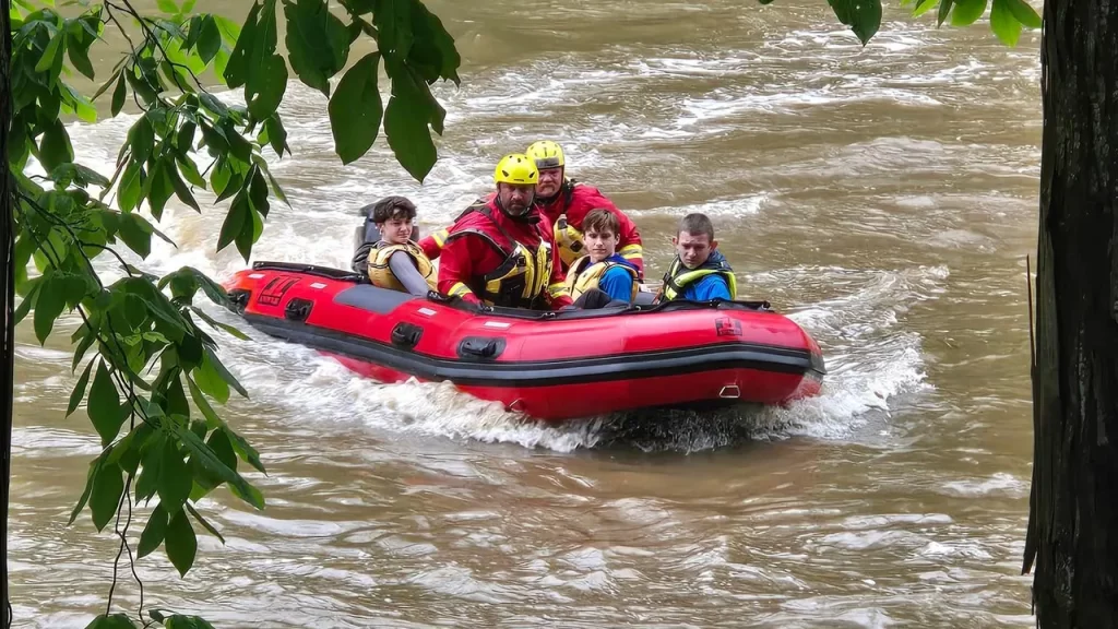 Boy Scouts trapped by floodwaters on West Virginia river rescued safely
