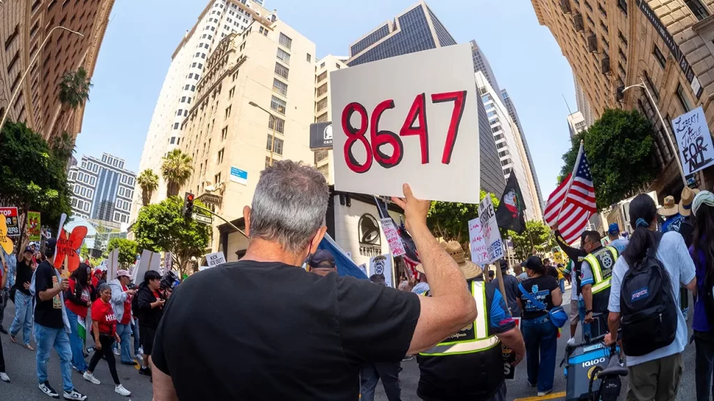 May Day protest: ’86 47′ signs surface following Comey’s indictment